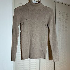 Women's Long Sleeve Turtleneck Top - Tan